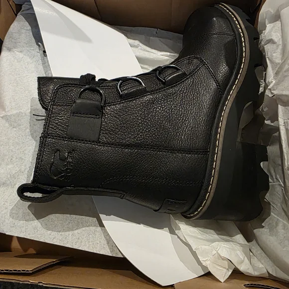 Sorel Black Leather Combat Boots - Picture 5 of 5